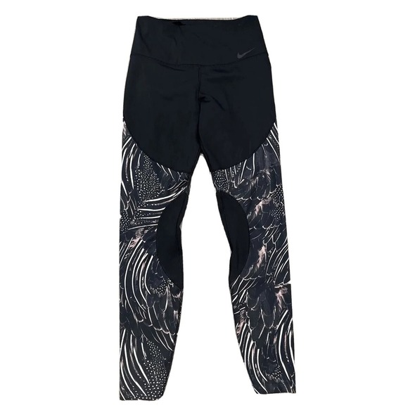 Nike Women's Power Hyper Tight Fit Flutter Print Tights CD8578 010 Size Medium - Picture 1 of 12